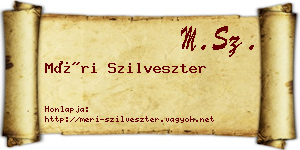 Méri Szilveszter névjegykártya